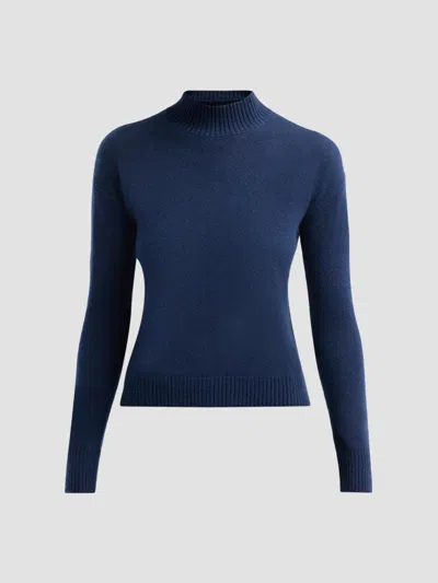 Saks Fifth Avenue Women's Basic Cashmere Mock Turtleneck Sweater In Blue