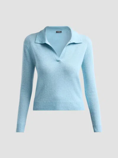 Saks Fifth Avenue Women's Basic Cashmere Polo Sweater In Blue