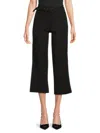 Saks Fifth Avenue Women's Belted Crop Wide-leg Pants In Black