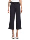 Saks Fifth Avenue Women's Belted Crop Wide-leg Pants In Blue