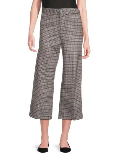Saks Fifth Avenue Women's Birdy Houndstooth Belted Crop Pants In Multi