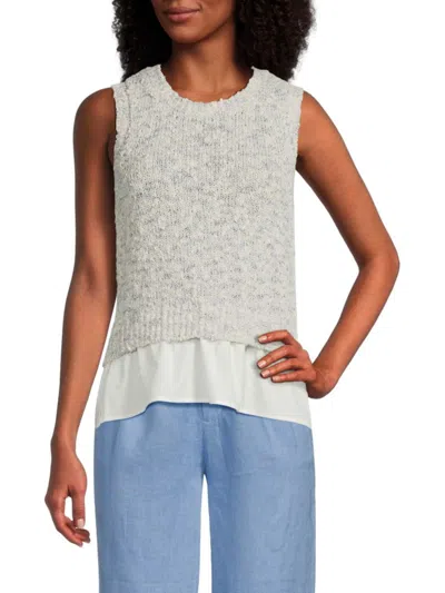 Saks Fifth Avenue Women's Bouclé Knit 2-fer Tank Top In Cornflower