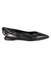 Saks Fifth Avenue Women's Bow Slingback Leather Flats In Mestico Black