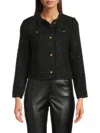 Saks Fifth Avenue Women's Braided Trim Tweed Jacket In Black