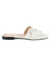 Saks Fifth Avenue Women's Brooklyn Croc Embossed Leather Sandals In White