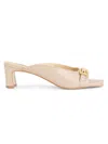 Saks Fifth Avenue Women's Buckle Accent Leather Sandals In Beige