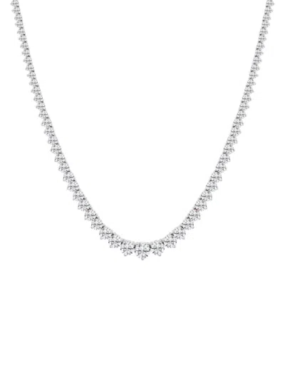 Saks Fifth Avenue Women's Build Your Own Collection 14k Gold & Graduated Natural Diamond Riviera Necklace In White Gold