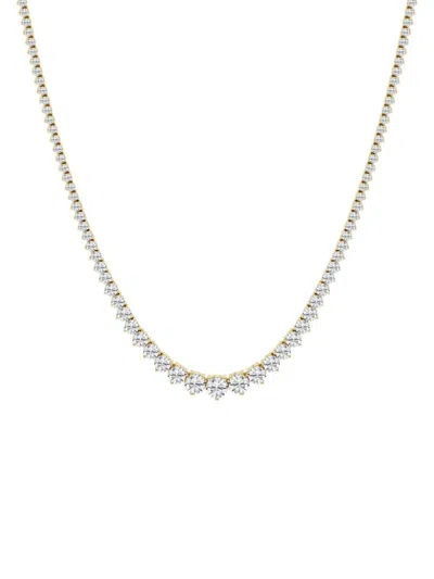 Saks Fifth Avenue Women's Build Your Own Collection 14k Gold & Graduated Natural Diamond Riviera Necklace In Yellow Gold