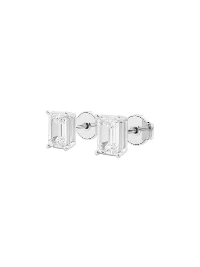 Saks Fifth Avenue Women's Build Your Own Collection 14k Gold & Lab Grown Emerald Cut Diamond Stud Earrings In White Gold