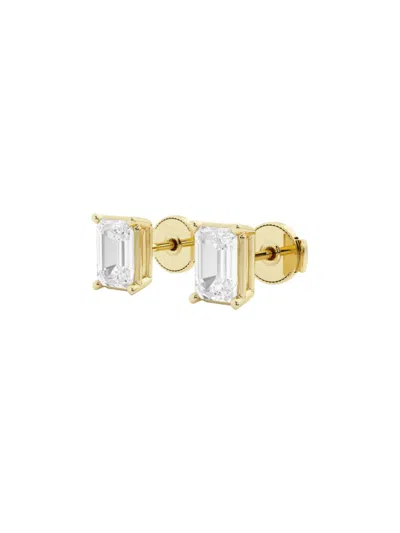 Saks Fifth Avenue Women's Build Your Own Collection 14k Gold & Lab Grown Emerald Cut Diamond Stud Earrings In Yellow Gold
