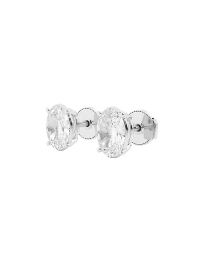Saks Fifth Avenue Women's Build Your Own Collection 14k Gold & Lab Grown Oval Diamond Stud Earrings In White Gold