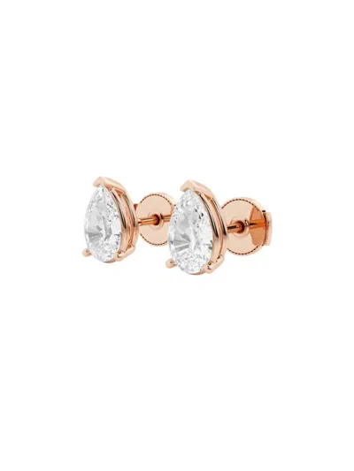Saks Fifth Avenue Women's Build Your Own Collection 14k Gold & Lab Grown Pear Shape Diamond Stud Earrings In Rose Gold