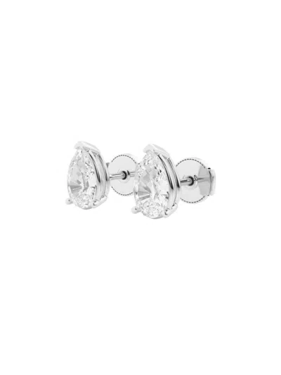 Saks Fifth Avenue Women's Build Your Own Collection 14k Gold & Lab Grown Pear Shape Diamond Stud Earrings In White Gold