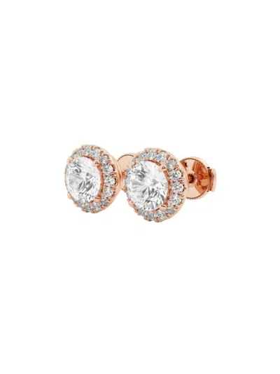 Saks Fifth Avenue Women's Build Your Own Collection 14k Gold & Lab Grown Round Diamond Halo Stud Earrings In White Gold