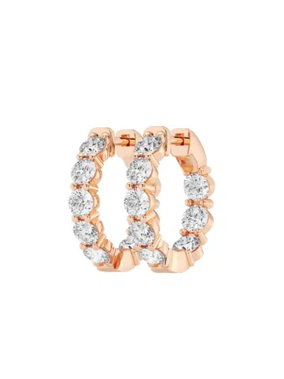 Saks Fifth Avenue Women's Build Your Own Collection 14k Gold & Lab Grown Round Diamond Inside Out Hoop Earrings In Rose Gold