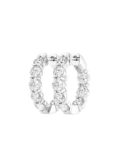 Saks Fifth Avenue Women's Build Your Own Collection 14k Gold & Lab Grown Round Diamond Inside Out Hoop Earrings In White Gold