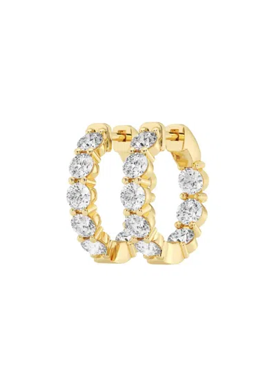 Saks Fifth Avenue Women's Build Your Own Collection 14k Gold & Lab Grown Round Diamond Inside Out Hoop Earrings In Yellow Gold