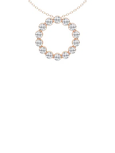 Saks Fifth Avenue Women's Build Your Own Collection 14k Gold & Natural Diamond Hoop Pendant Necklace In Rose Gold
