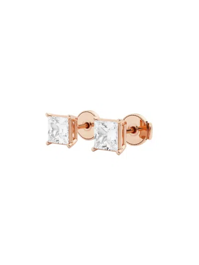 Saks Fifth Avenue Women's Build Your Own Collection 14k Gold & Natural Princess Diamond Stud Earrings In Rose Gold