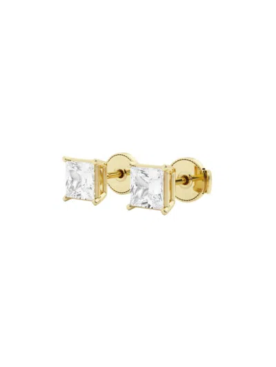 Saks Fifth Avenue Women's Build Your Own Collection 14k Gold & Natural Princess Diamond Stud Earrings In Yellow Gold