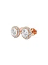 Saks Fifth Avenue Women's Build Your Own Collection 14k Gold & Natural Round Diamond Halo Stud Earrings In Rose Gold