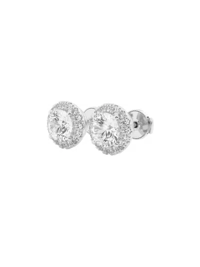 Saks Fifth Avenue Women's Build Your Own Collection 14k Gold & Natural Round Diamond Halo Stud Earrings In White Gold