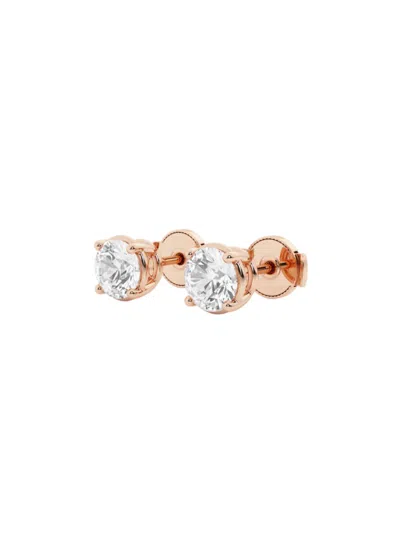 Saks Fifth Avenue Women's Build Your Own Collection 14k Gold & Natural Round Diamond Stud Earrings In Rose Gold