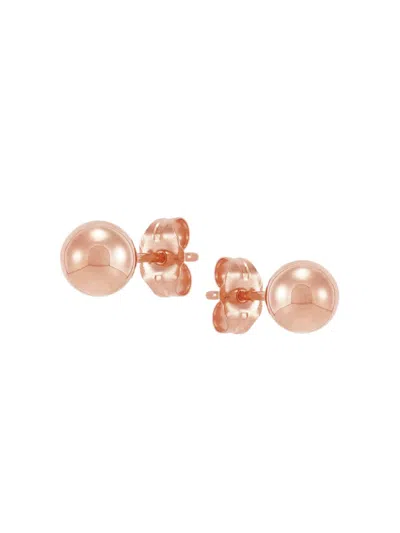 Saks Fifth Avenue Women's Build Your Own Collection 14k Gold Ball Stud Earrings In Rose Gold