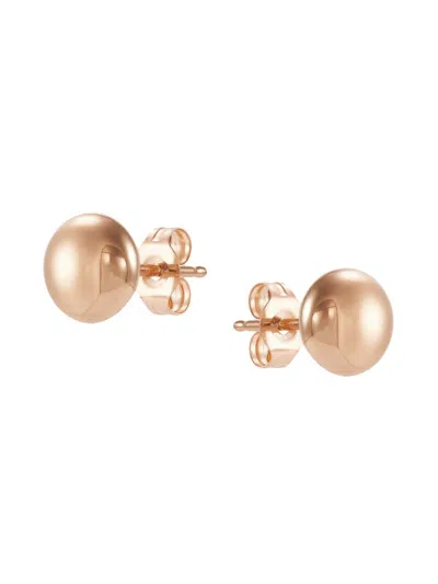 Saks Fifth Avenue Women's Build Your Own Collection 14k Gold Flat Ball Button Stud Earrings In Rose Gold