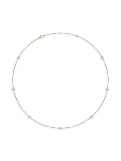 Saks Fifth Avenue Women's Build Your Own Collection 14k Rose Gold & Lab Grown Diamond Bezel Station Necklace In 0.70 Tcw