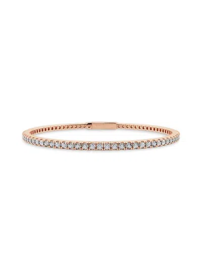 Saks Fifth Avenue Women's Build Your Own Collection 14k Rose Gold & Lab Grown Diamond Flexible Bangle Bracelet In 1 Tcw