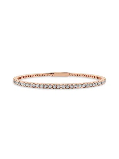 Saks Fifth Avenue Women's Build Your Own Collection 14k Rose Gold & Lab Grown Diamond Flexible Bangle Bracelet In 2 Tcw