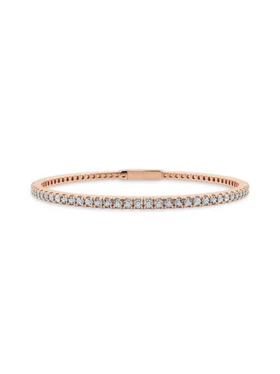 Saks Fifth Avenue Women's Build Your Own Collection 14k Rose Gold & Lab Grown Diamond Flexible Bangle Bracelet In 3 Tcw