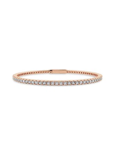 Saks Fifth Avenue Women's Build Your Own Collection 14k Rose Gold & Lab Grown Diamond Flexible Bangle Bracelet In 4 Tcw