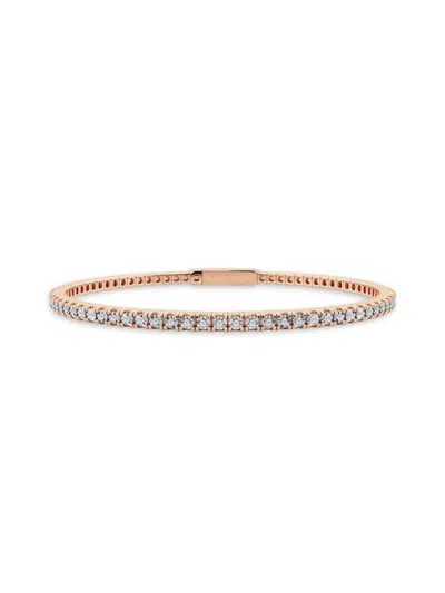 SAKS FIFTH AVENUE WOMEN'S BUILD YOUR OWN COLLECTION 14K ROSE GOLD & LAB GROWN DIAMOND FLEXIBLE BANGLE BRACELET