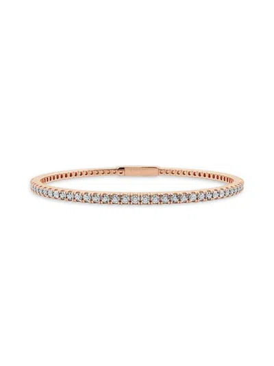 Saks Fifth Avenue Women's Build Your Own Collection 14k Rose Gold & Lab Grown Diamond Flexible Bangle Bracelet In 5 Tcw