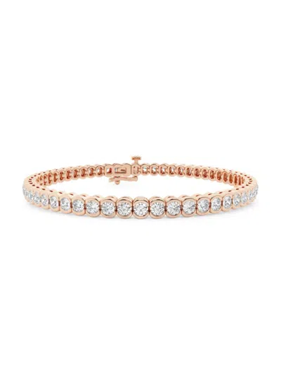 Saks Fifth Avenue Women's Build Your Own Collection 14k Rose Gold & Lab Grown Diamond Half Bezel Tennis Bracelet In 5 Tcw Rose Gold