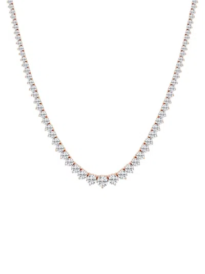 Saks Fifth Avenue Women's Build Your Own Collection 14k Rose Gold & Lab Grown Diamond Riviera Necklace