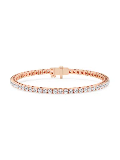 Saks Fifth Avenue Women's Build Your Own Collection 14k Rose Gold & Round Natural Diamond Four Prong Tennis Bracelet In 6 Tcw Rose Gold