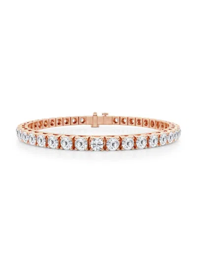 Saks Fifth Avenue Women's Build Your Own Collection 14k Rose Gold & Round Natural Diamond Four Prong Tennis Bracelet In 7 Tcw Rose Gold