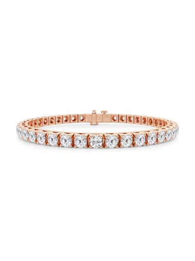 Saks Fifth Avenue Women's Build Your Own Collection 14k Rose Gold & Round Natural Diamond Four Prong Tennis Bracelet In 8 Tcw Rose Gold