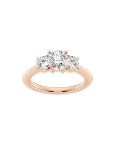 Saks Fifth Avenue Women's Build Your Own Collection 14k Rose Gold & Three Stone Lab Grown Diamond Engagement Ring In 2 Tcw