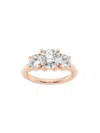 Saks Fifth Avenue Women's Build Your Own Collection 14k Rose Gold & Three Stone Lab Grown Diamond Engagement Ring In 4 Tcw