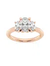 Saks Fifth Avenue Women's Build Your Own Collection 14k Rose Gold & Three Stone Lab Grown Diamond Engagement Ring In 4 Tcw