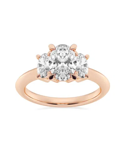 Saks Fifth Avenue Women's Build Your Own Collection 14k Rose Gold & Three Stone Lab Grown Diamond Engagement Ring In 4 Tcw