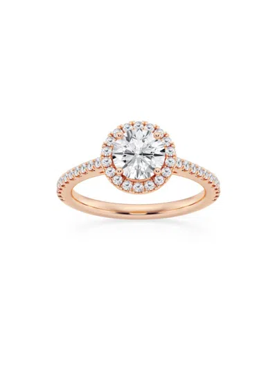 Saks Fifth Avenue Women's Build Your Own Collection 14k Rose Gold Lab Grown Diamond Halo Engagement Ring In 1.3 Tcw