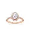 Saks Fifth Avenue Women's Build Your Own Collection 14k Rose Gold Lab Grown Diamond Halo Engagement Ring In 1.3 Tcw