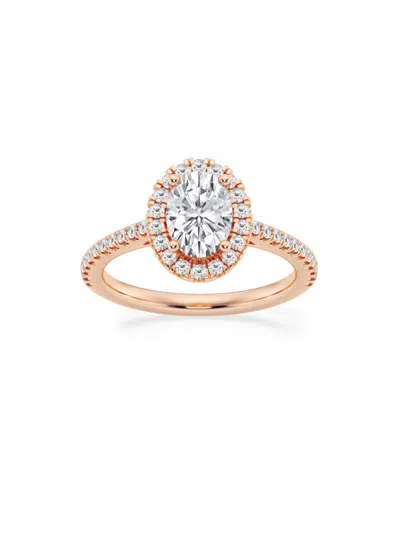 Saks Fifth Avenue Women's Build Your Own Collection 14k Rose Gold Lab Grown Diamond Halo Engagement Ring In 1.3 Tcw