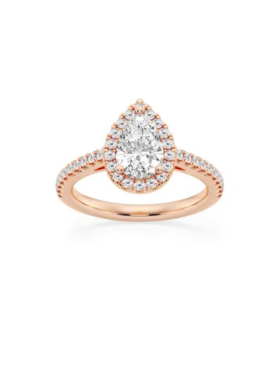 Saks Fifth Avenue Women's Build Your Own Collection 14k Rose Gold Lab Grown Diamond Halo Engagement Ring In 1.3 Tcw
