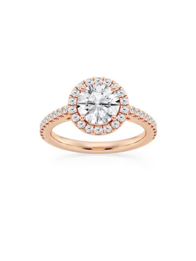 Saks Fifth Avenue Women's Build Your Own Collection 14k Rose Gold Lab Grown Diamond Halo Engagement Ring In 2 Tcw